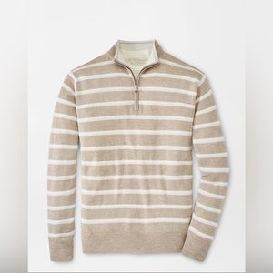 PETER MILLAR SEASIDE LONG BAY STRIPE 1/4 ZIP PULLOVER SWEATSHIRT SIZE XL NWT